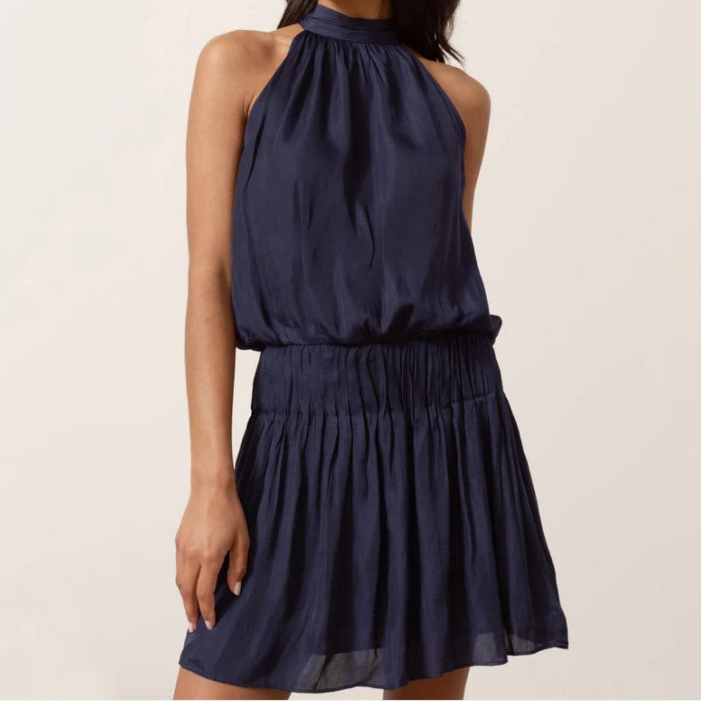 Modern Citizen Navy Halter Mini Dress